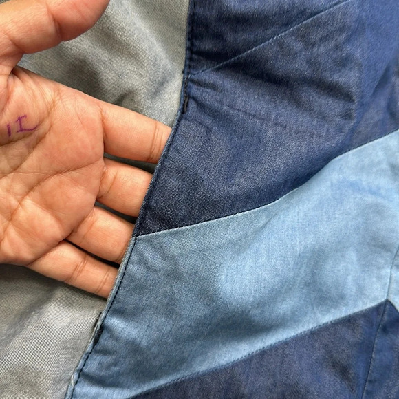 Asos Denim Chambray Patch Pocket Sleeveless Mini Dress Womens Size 6 - Picture 9 of 9